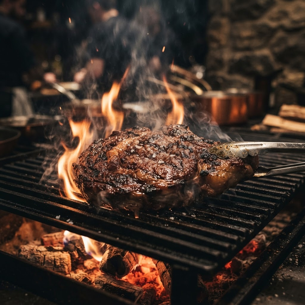 Prato finalizado sobre a brasa no Brasa 27